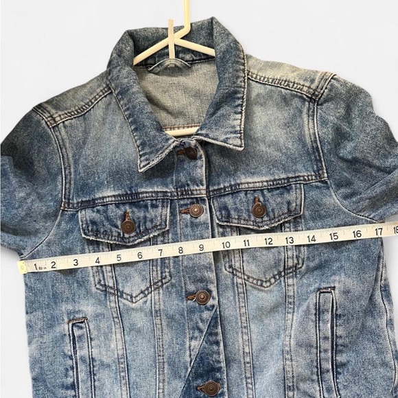 Free People Rumors blue cropped denim jacket with patchwork detailing, size S - Picture 4 of 8